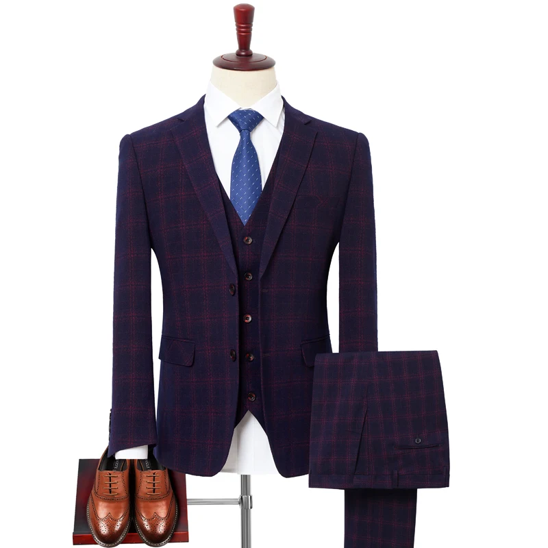 XL 9XL Большие размеры мужские деловые повседневный комплект Весенняя брендовая одежда класса люкс высокого качества в клетку костюм: пиджак+ брюки+ жилет