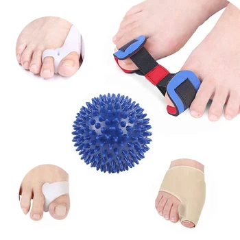 

Toe Separator Protector Silicone Thumb Bunion Corrector Feet Care Correction Tools with Massage Ball Kit AC889
