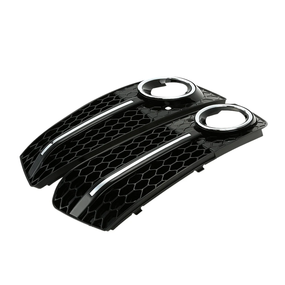 

2016 One Pair Black Front Car Grilles for Audi A4/B8 2008-2011 Car Fog Light Cover Grilles Replacement for Car
