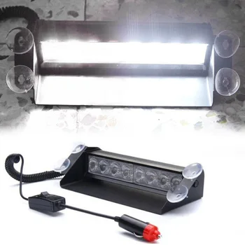

12V 16W 8 LED Flashing Warning Light Windshield Emergency Dash Strobe Lamp Dustproof For Car Truck Boat Yacht