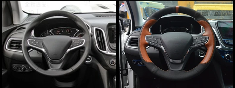 Для Chevrolet Equinox чехлы на руль мягкая кожаная оплетка на руль автомобиля аксессуары для салона