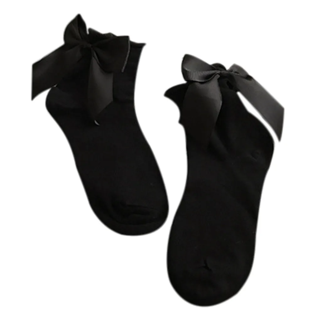 g Женские носки с хлопком, плотный бант на лодыжке Meias Calcetines Mujer Skarpetki Damskie Sokken носки женские черные белые OY51 - Цвет: g