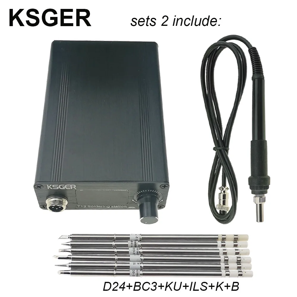 KSGER T12 Soldering Station Iron Tips STM32 V2.01 OLED DIY Kits FX9501 Handle Electric Tools Welding Tips Temperature Controller portable stick welder Welding Equipment