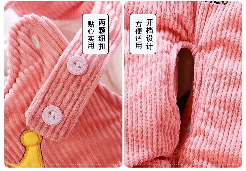WEPBEL 3Pcs Winter Warm Infant Toddler Baby Cotton Jacket Coat Straps Thickening Pants Newborn Baby Outfits for Boys Girls