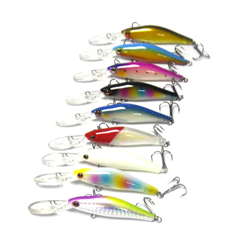 

Wholesale Lots of 60pcs 7.3g 9cm Floating Minnow Bait Diving Lip Hard Fishing Lures w/ PVC Box