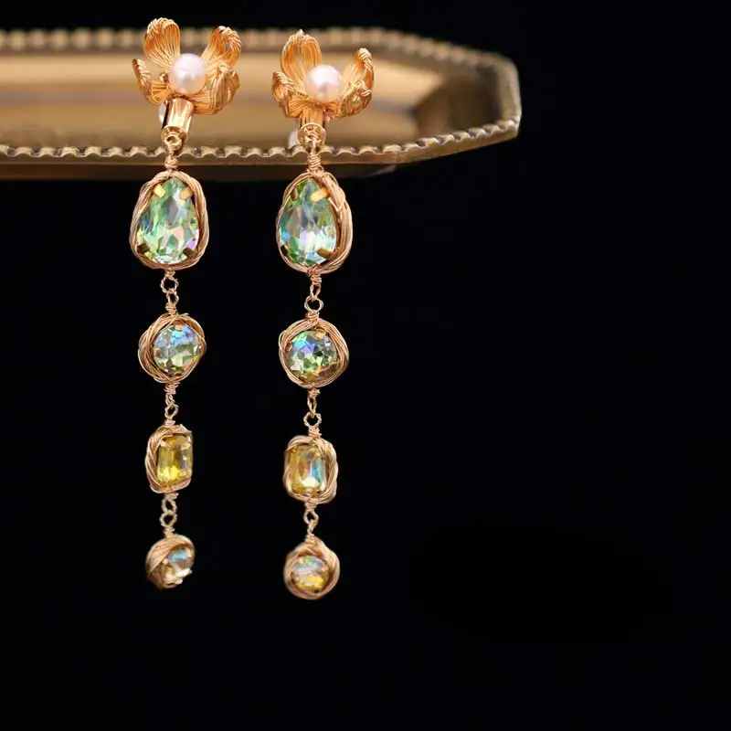 

DAIMI 2019 Handmade Pearl Earrings New Temperament Personality Earrings Long Fashion Earrings