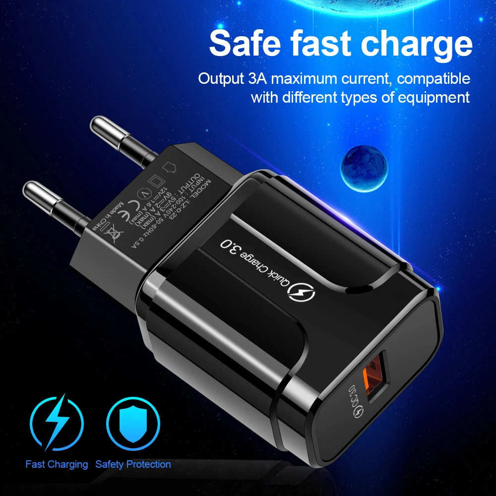 Quick Charge 3.0 USB Charger Fast Charging Portable Mobile Phone Charger For iPhone Samsung Xiaomi Huawei QC 3.0 Charger Adapter