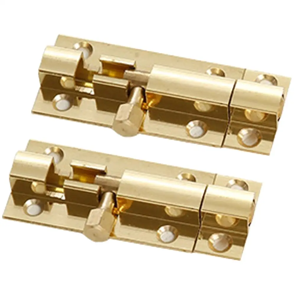Door Barrel Bolt Lock Copper Slide Lock, 2 Pack Barrel Bolt Door Latch with Screws for Door, 2.5 Inch