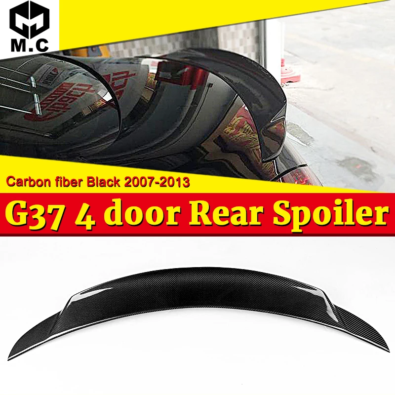 

For infiniti G37 4-Door Rear Spoiler Tail High-quality Carbon Fiber Rear Trunk Spoiler Tail Wing car styling Accessories 2007-14