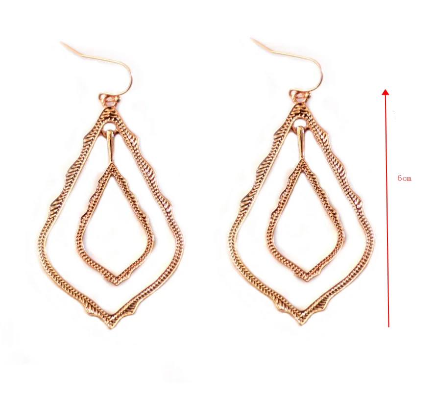 Новые Модные ажурные серьги подвески в форме капли воды из сплава металла