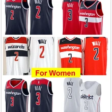 Washington Bradley Beal Джон Стены Баскетбол Рубашки с коротким рукавом для женщин