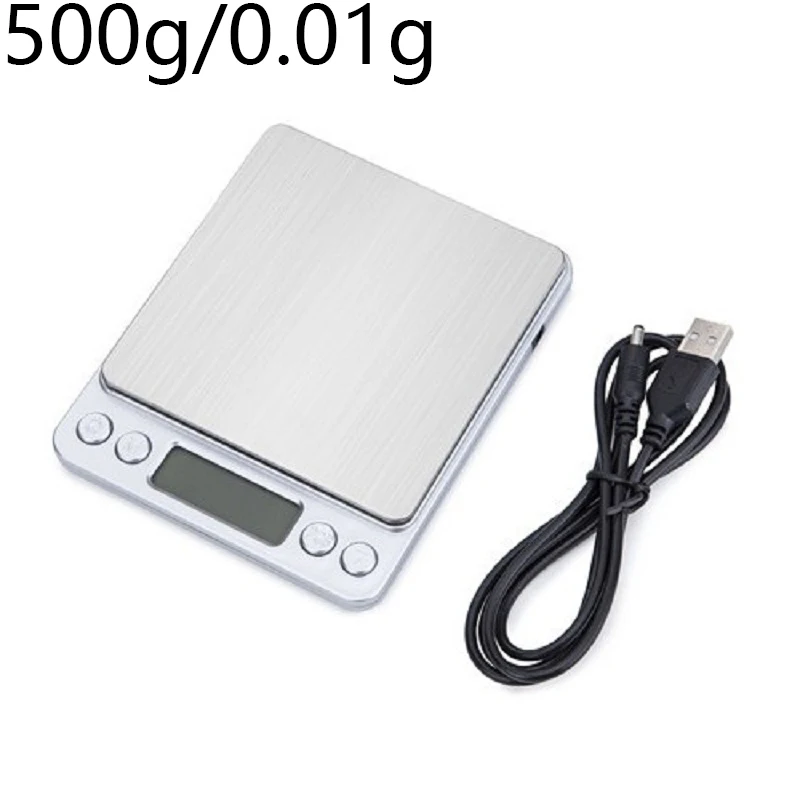 500 г/1/2 кг/3 кг, 0,01/0,1g ЖК-дисплей мини электроные цифровые весы точность электронные весы Чай выпечки Высокое качество ювелирные весы Баланс весы - Цвет: 500g 0.01g silver
