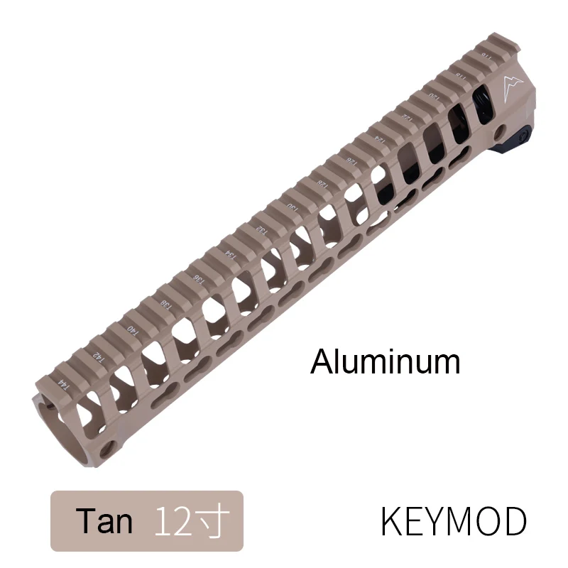 Тактический гелевый бластер M-LOK Keymod 9 12 дюймов Тонкий свободный поплавок Handguard Пикатинни кронштейн 556 для страйкбола - Цвет: 12 inch Keymod Tan