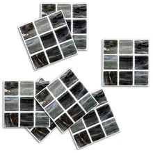 Funlife поколение полных черно-белых с рисунком мраморной мозаики наклейки на стену для кухни маслостойкие плитки наклейки MTS00