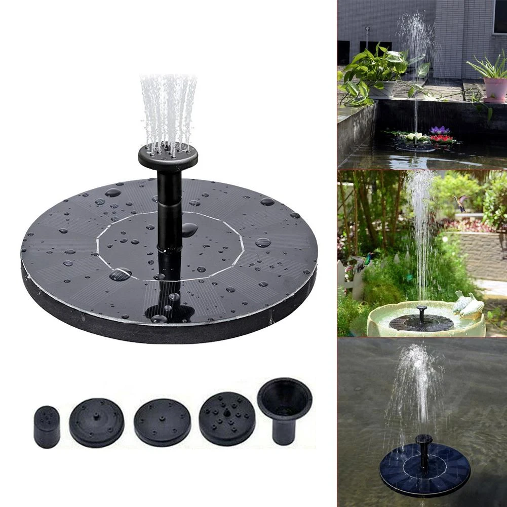 Outdoor Solar Fountain Round Water Source Home Water Fountains Decoration Garden Pond Swimming
