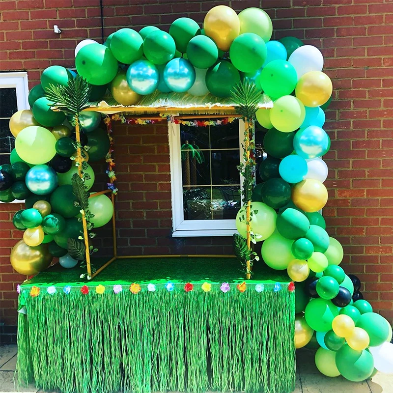 

Spring Theme Birthday Country Outdoor Wedding Balloon Garland Party Decoration Green Balloons Set Metallic Confetti Ballon