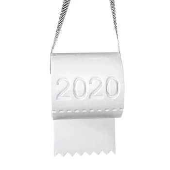 

2020 Christmas Ornament Toilet Paper Simulation Fun Christmas Tree Hanging Decoration HYD88