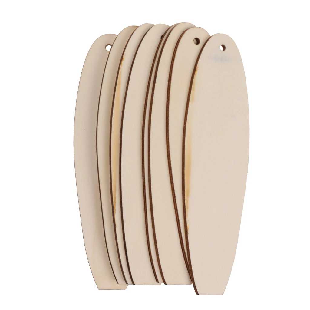 8pcs Wooden MDF Surfboard Shape Cutout For Craft Embellishment Tags DIY