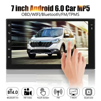 

7 Inch 2 Din HD Touch Screen Car MP5 Player For Android WIFI bluetooth 4.0 Mirror Link Car Black MP5 Player OBD Car Stereo Radio