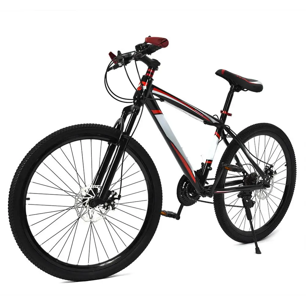 Excellent 26inch 21 Speed Bike Bicycle Dual Disc Brake Dual Shockproof Frame Mountain Bike Adults Teenagers Bicycle Bike 0