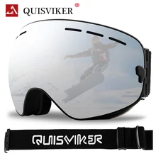 QUISVIKER Brand New Ski Googles Double Layers Anti-fog Skiing Glasses Snow Snowboard Eyewear Outdoor Ski Mask Snowmobile
