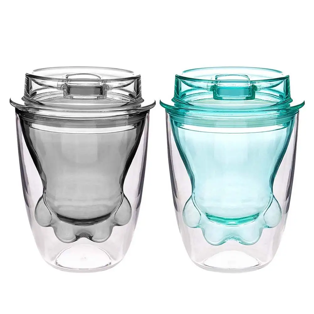 

240ML Double-layer Insulated Coffee Cup Insulated Cat Claw Shape Coffee Cup Portable Handheld Plastic Cup Present