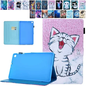 

Case For Samsung Galaxy Tab A 10.1 inch SM-T510 T515 2019 Ultra Slim Tablet Protective Case With Card Slot Printed Leather Case