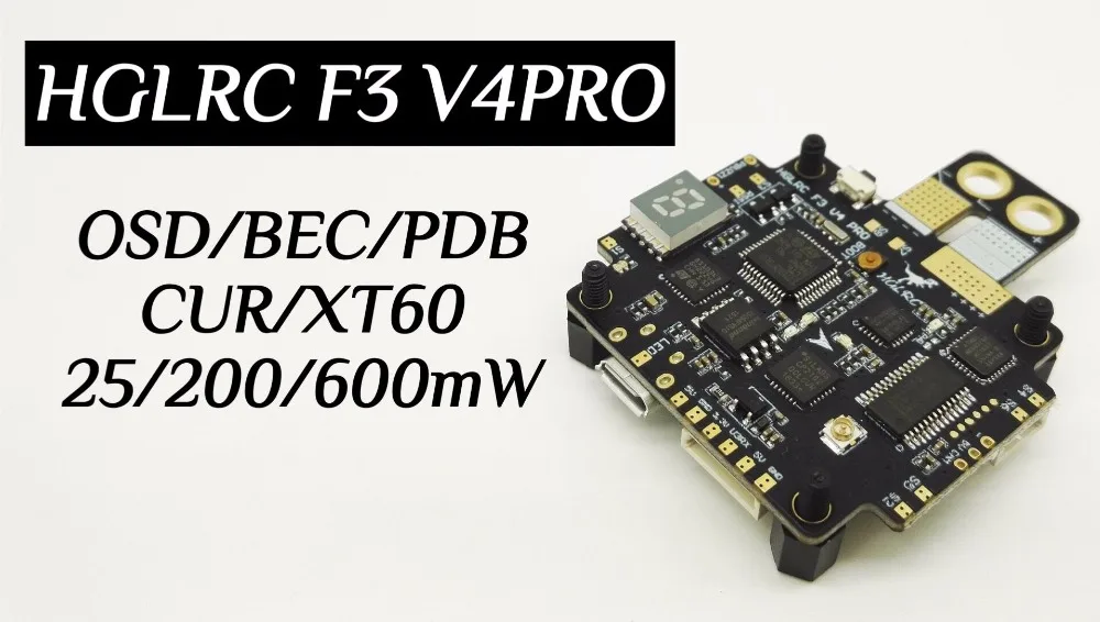HGLRC F3 V4PRO плата управления полетом AIO 25 МВт 200 600 мВт переключаемый передатчик OSD BEC