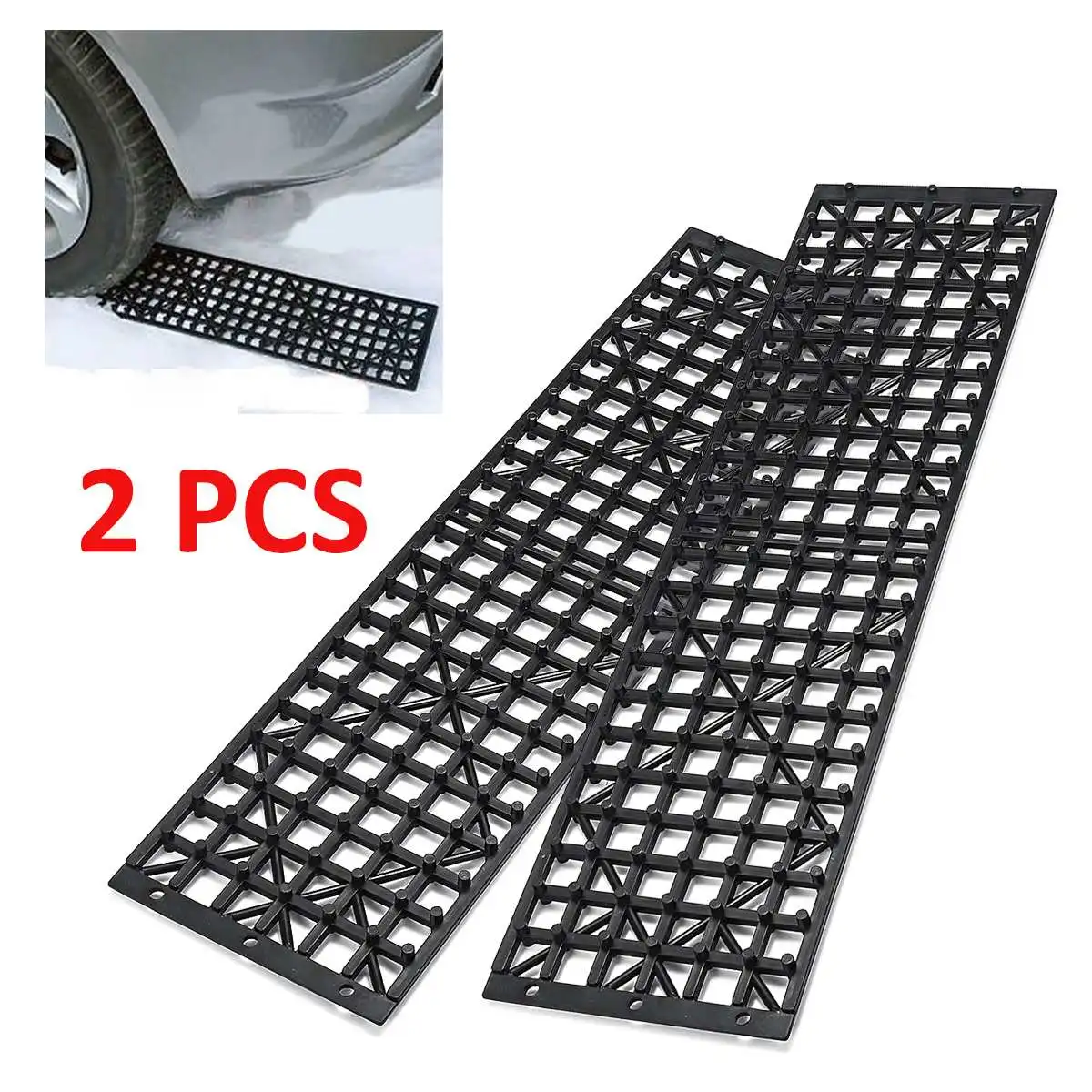 

2PCS Car Road Trouble Clearer Auto Vehicle Car Off Mud Tire Skid Plate Self-Driving Off-Road Recovery Non-slip Tracks Winter