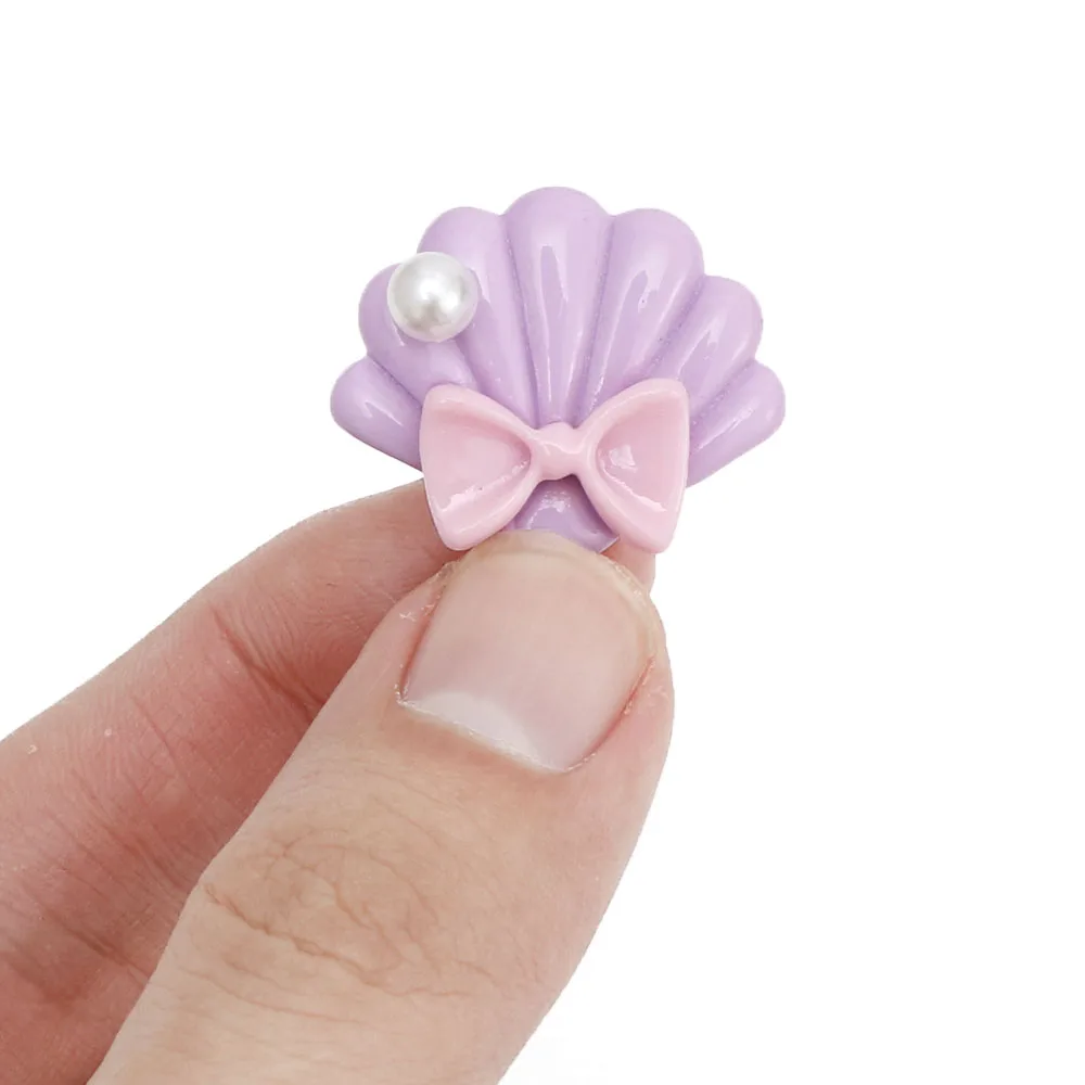 Resin Simulation Pearl Shell 10Pcs For Head Rope Home Decoration Cake Chocolate Jewelry Use Scrapbook Crafts natural shell ornaments resin starfish ornaments