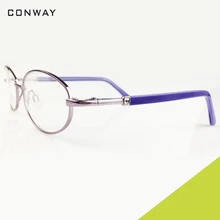 Conway стильные прозрачные линзы женские очки Samll Овальная Круглая оправа металлический сплав очки рамка без рецепта с пружинным шарниром розовый