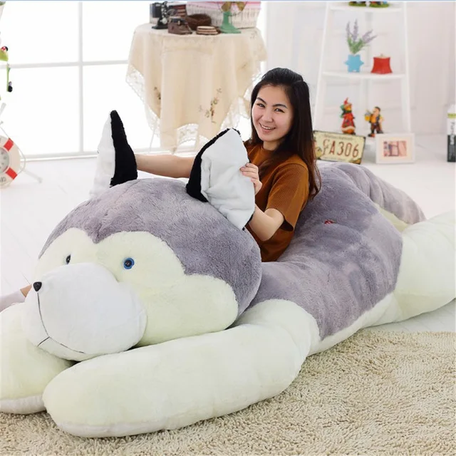 Dorimytrader Largest Simulation Animal Husky Push Toy Cute Мягкий мягкий JUMBO Husky Dogs Doll Pillow Подарок для любимого подарка 300 см - Цвет: 300cm no Sweater