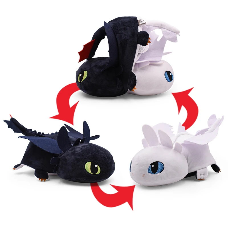 

43cm 17'' Toothless 2 in 1 Night Fury Plush How To Train Your Dragon Plush Toy Doll Stuffed Doll Light Fury Children Kid Toy