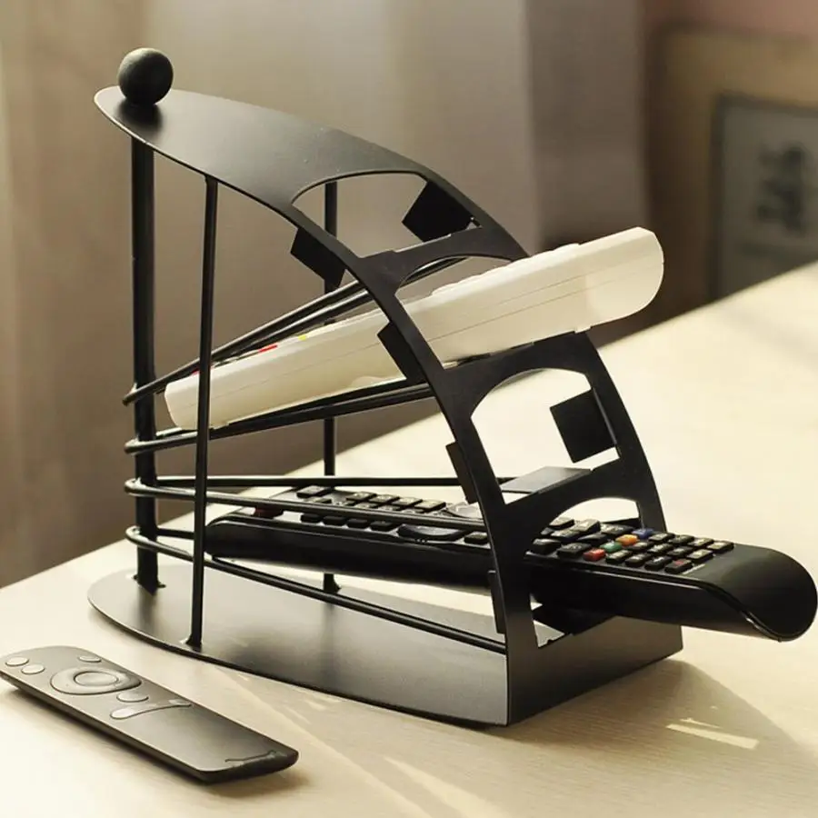 

Rack Bathroom 4 Slots Metal Desktop Phone VCR DVD TV Step Remote Control Holder Storage Rack Organizer Paper Towel Holder