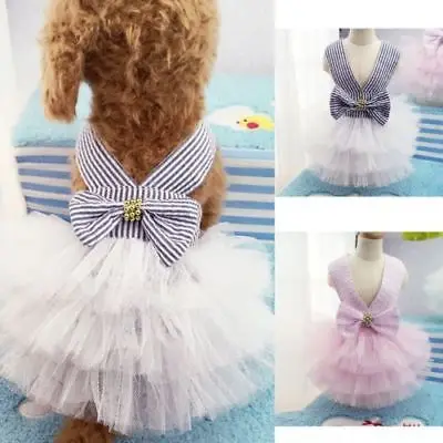 Puppy Dog Tutu Dress Fashion Pet Cute Princess Mesh Bow Clothes XS-2XL Limited Discount | Дом и сад