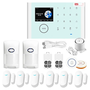 

Wifi GSM Home Burglar Alarm System 43Hz Detector Alarm Support Telephone SIM Card Voice Intercom Wifi Tuya APP