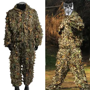

Ghillie Suit Woodland Camo Hunting Clothing Camouflage Game Leafy CS Father'S Day Gift 3D Season Hunting Deer Stalking Leaf