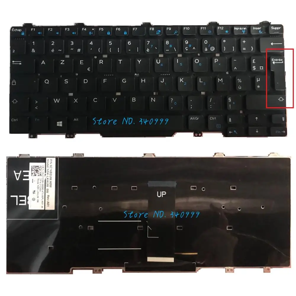 Nuova Tastiera Azerty Fr Per Dell Latitude 3340 3350 E7470 Senza Retroilluminazione Francese