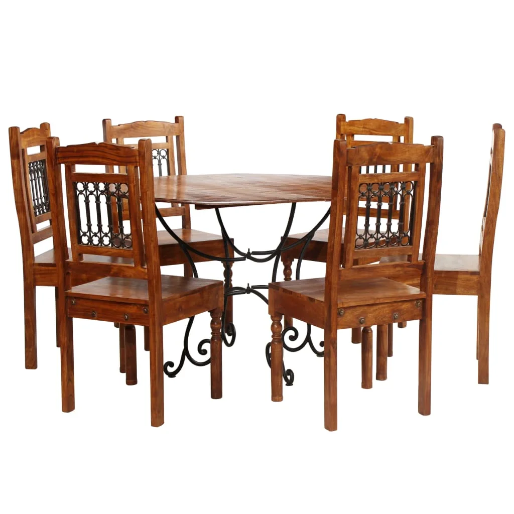 

vidaXL Conjunto de comedor 7 piezas madera acacia acabado sheesham