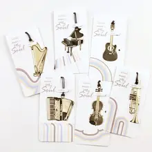 Милые металлические золотистые закладки модные Musial фортепиано гитара закладки для книги креативный подарок корейские канцелярские принадлежности