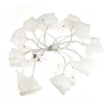 

Easter Decoration Lights Rabbit LED String Lights Battery Operated with Remote 9.8Ft 20 LEDs Bunny Shaped String Lights for Bedr