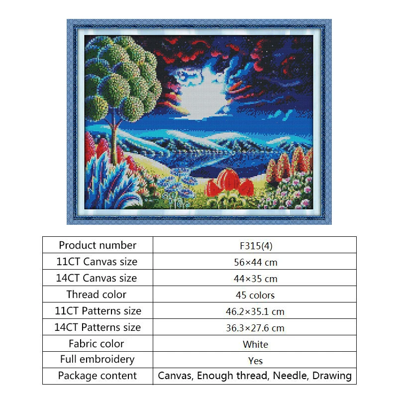 Cross stitch F315(4) Млечный Путь пейзаж стиль штампованные наборы для вышивки крестом мульти-карта 11ct 14ct Счетный принт на холсте DMC Вышивка-Шитье Сделай Сам комплект - Цвет: Cross stitch F315(4)