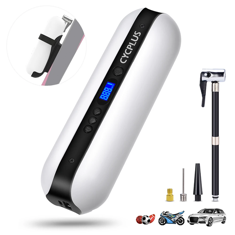CYCPLUS Air Bicycle Pump High Pressure Mini Bike Accessories Cycling Electric air Inflator Portable 150PSI Pump for Car tyre