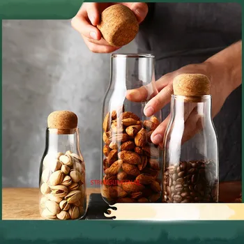 

Food Storage Glass Jar No Lead Kitchen Storage Bottle Sealed Cans with Cover Large Capacity Candy Glass Jars Tea Box