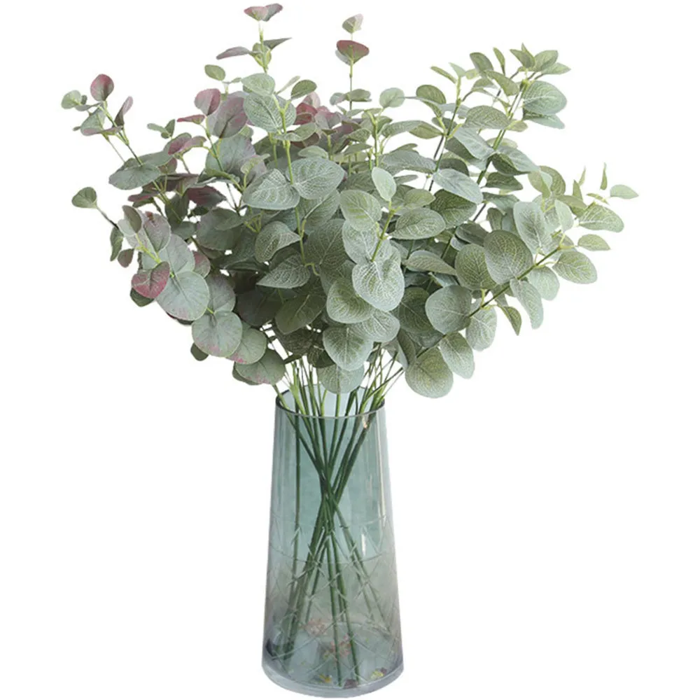 

1pc Artificial Rattan Fabric Eucalyptus Pulp Money Leaf Wedding Birthday Party Living Room Decor Fake Green Plant Leaf