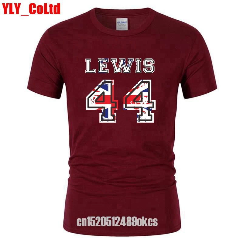 Мужская футболка с коротким рукавом Lewis Hamilton Number 44 автомобилем Молодежная для