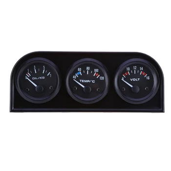 

B734 52MM 3 in 1 Car Auto Gauge Voltmeter Water Temperature Oil Pressure Sensor Triple Kit