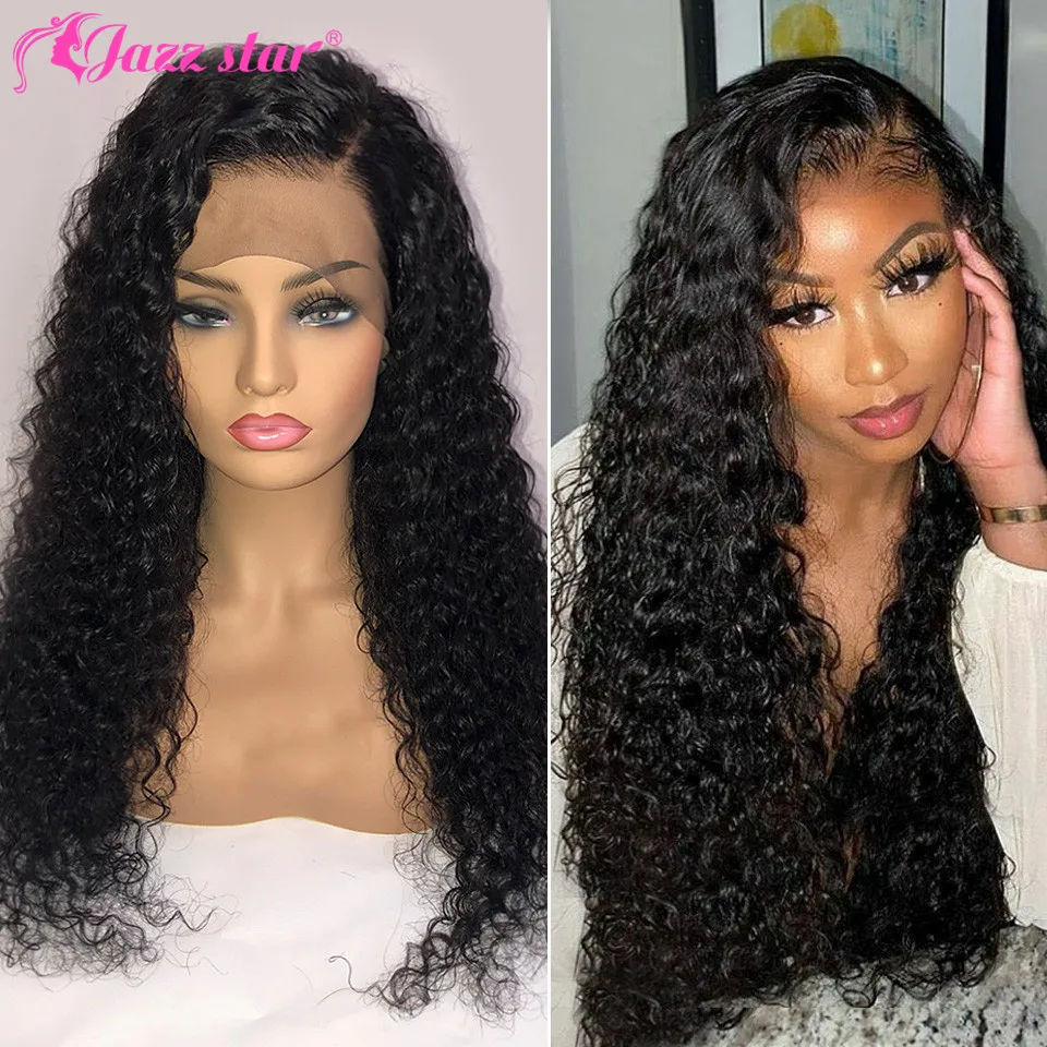 13x4 HD Transparent Lace Front Human Hair Wigs 13x6 Deep Wave Frontal Wig For Women Human Hair Pre Plucked Jazz Star 180 Density