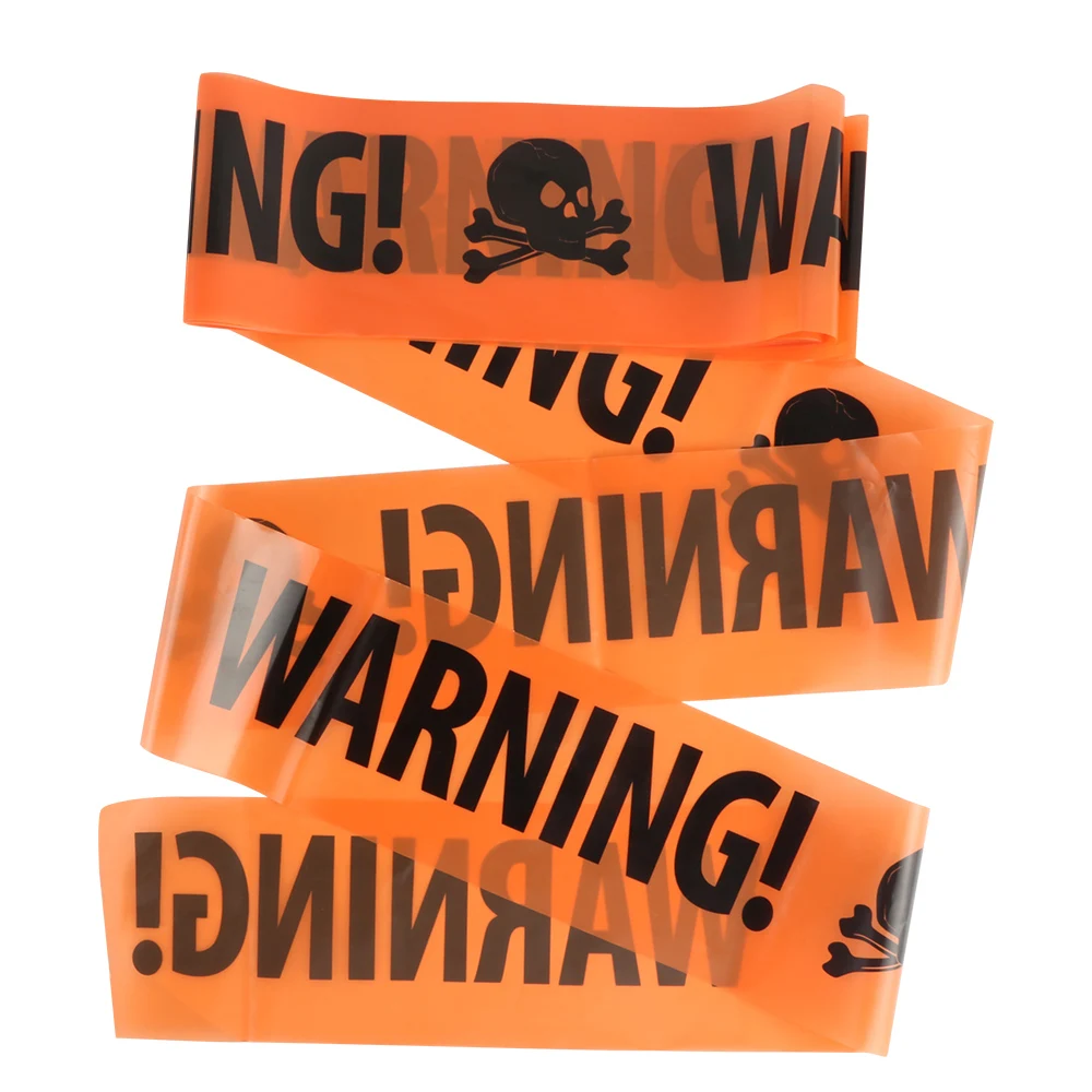 

580x8.5cm Halloween isolation Danger Warning line Halloween Props Plastic Skull Head Warning Tape Signs Halloween Decoration