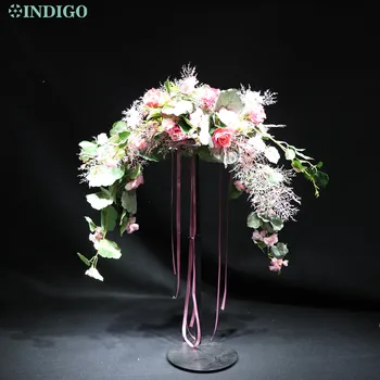 

INDIGO Artificial Garland Flower Pink Wreath Rose Hydrangea Cherry Wedding Christmas Door Decoration Home Hanging Silk Flower